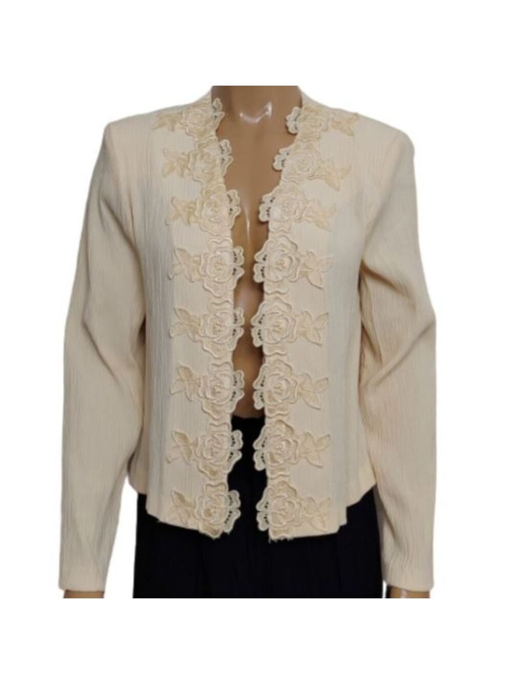 NWT Floral Embroidered Open‎ Front Blazer Suit Size 14. Women's Fashion